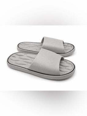 Gray Slide Sandals Women Minimalist Comfort Slides Lightweight Slip On